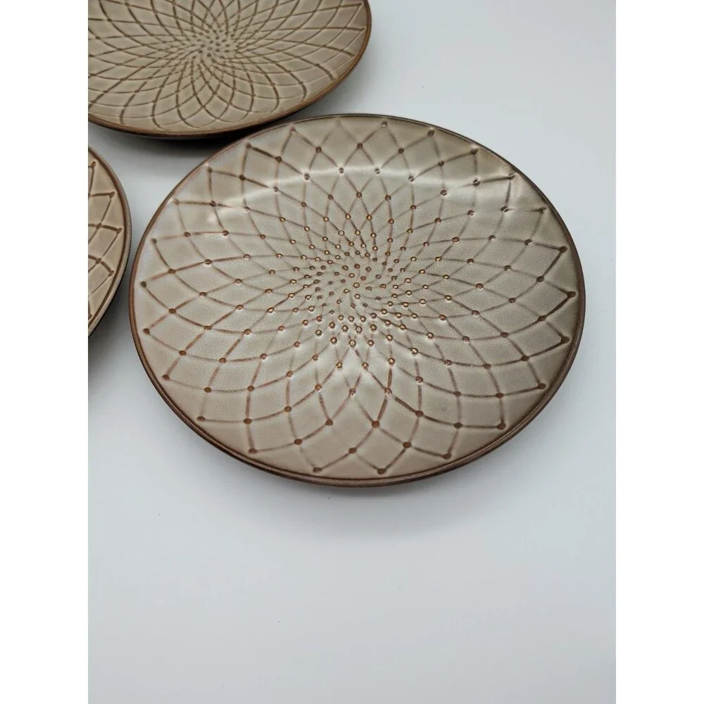 Pier 1 Reactive Geometric Spiral Design Salad Plates 8